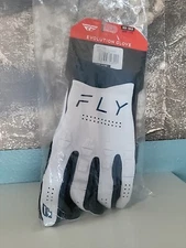 Fly Racing Evo DST Adult Motocross & Mountain Bike Race Gloves White/Navy Small