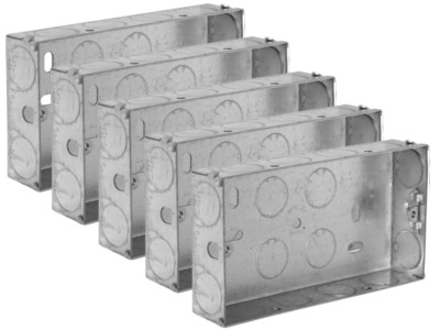Doppelsteckdose Rückwanddose 25 mm Metall 2-fach für Elektro-Wandstecker - 1 5 10 20 Bulk