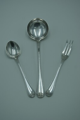 CHRISTOFLE EMPIRE MALMAISON 1 LOT OF 3 PIECE SILVERPLATED BRILLANT LUSTER FRANCE