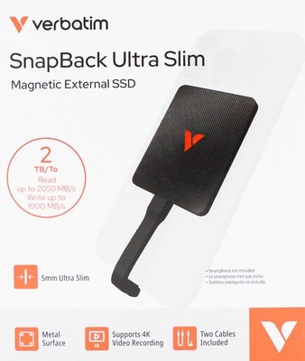 Verbatim SnapBack Ultra Slim SSD 2TB USB Typ-C USB 3.2 Gen 2x2 Magsafe kompatibe