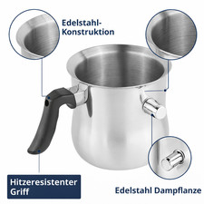 Milchtopf Simmertopf Kochtopf doppelwandig mi...