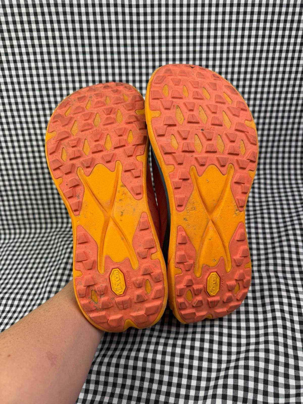 Hoka One One Tecton X Womens 9.5 Trail Running Shoes Coral Orange Vibram image 3