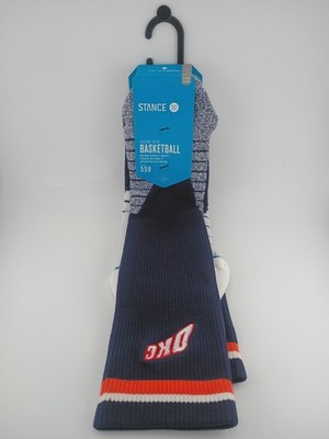 Stance Oklahoma City Thunder OKC Fusion Crew Basketball Socks Navy White Orange