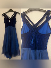 Revolution Dance costume blue velvet tutu dress 023 SA-Small adult
