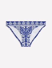 BODEN Porto Bikini Bottoms in Bright Blue, Ornate Stripe - US 6 / UK 10