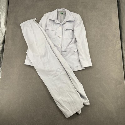 United Colors of Benetton 2 Piece Suit Set Womens 38 White Straight Leg Business