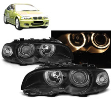Frontscheinwerfer Angel Eyes Schwarz BMW E46 3er Coupe Cabrio Phase 1 1999-2003
