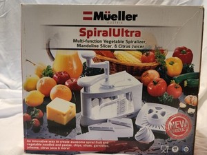 Mueller SpiralUltra Spiralizer Mandoline Slicer Citrus Juicer White