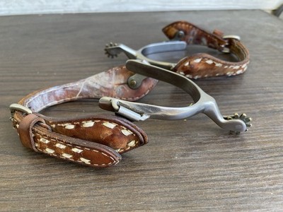 Vintage Antique Old West Spurs w/ Leather Straps Cowboy Western Rodeo ...