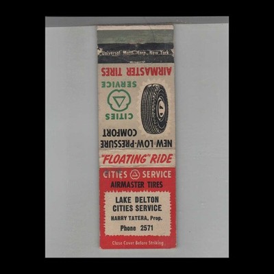 Matchbook Cover - Cities Service Gas Station Lake Delton Cities Service
