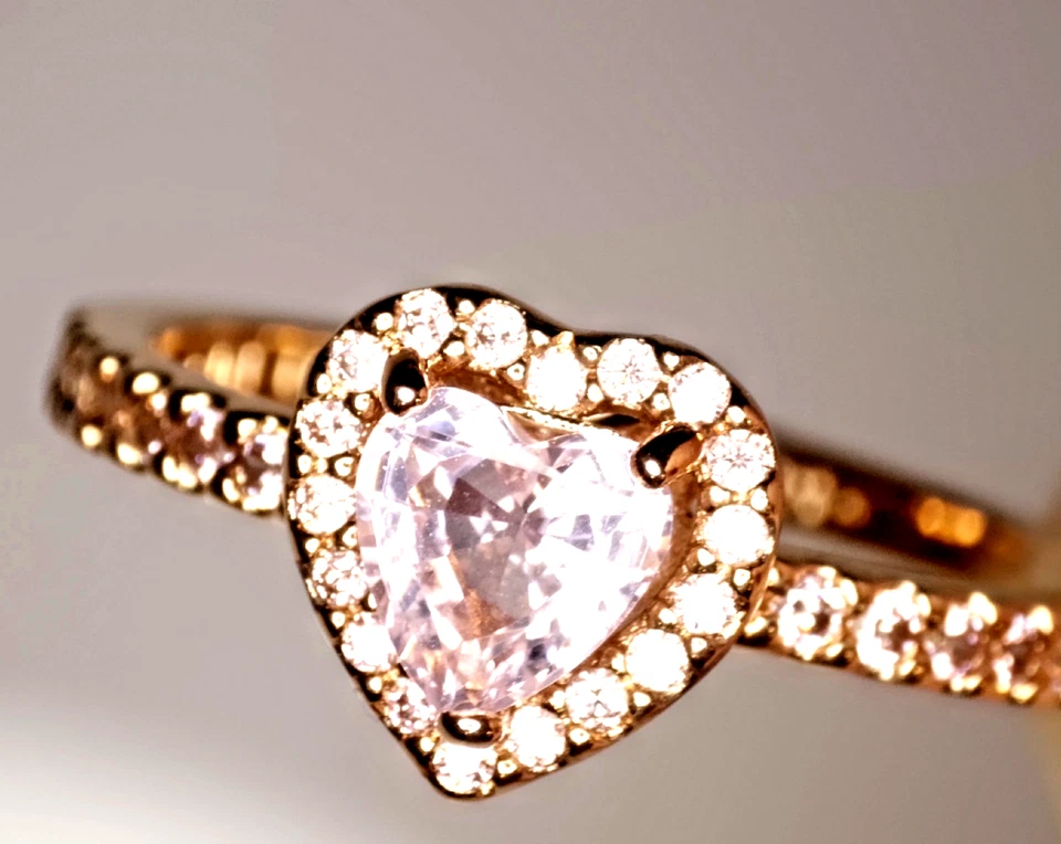 Pandora Ring "Funkelndes Erhabenes Herz rosa" 14k rosévergoldet Gr. 52 188421C01 - Bild 2 von 4