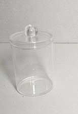 4 Pack Acrylic Qtip Holder Dispenser for Cotton Swabs, Balls, Pads, Floss Picks
