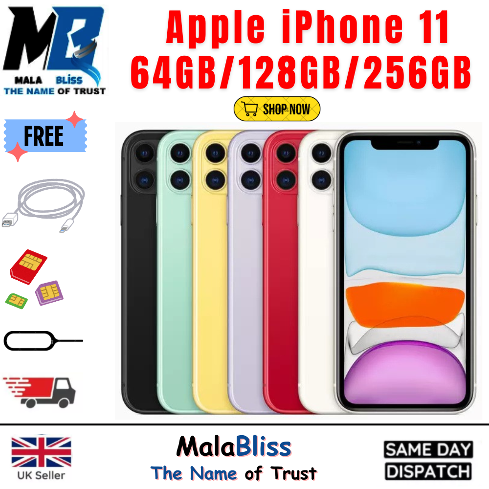 NEW Apple iPhone 11 64GB 128GB 256GB Unlocked Smartphone Pristine