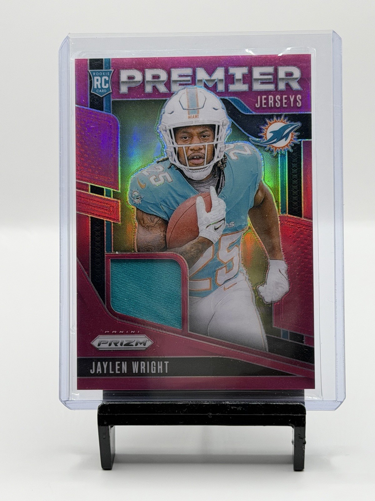 2024 Panini Prizm Jaylen Wright RC #PJ-JWT Premier Jerseys Pink Prizm Dolphins