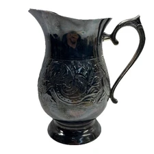 Vintage International Silver Co. 9” Tall Silver plated Pitcher Made In India