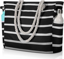 Beach Bag for Women, Large Beach Tote Bag Waterproof with Zipper