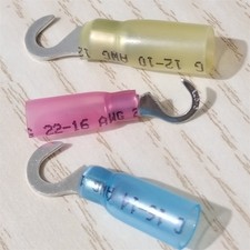 10-50pcs Heat Shrink Electrical Wire Connectors 10-22AWG Crimp Hook Terminals