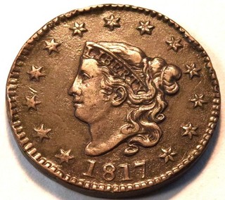 1817 Coronet Head Large Cent Higher Grade Better Early Copper Type Penny 1C