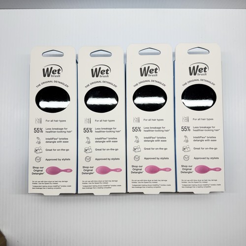 Lot Of 4 Original Wet Brush Mini Detangling Travel Hair Brush Black New - Picture 2 of 2