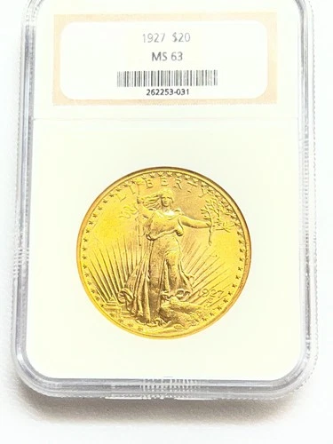 🤩 1927 $20 GOLD SAINT GAUDENS NGC MS-63 Great Strike Bright Coin