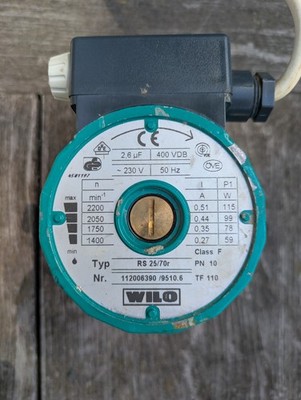 Wilo RS 25 / 70 R Heizungspumpe 230 V. Umwälzpumpe 130 mm