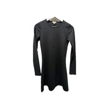Aritzia Wilfred Free Dark Grey Stretch Bodycon Midi Long Sleeve Dress Size Small