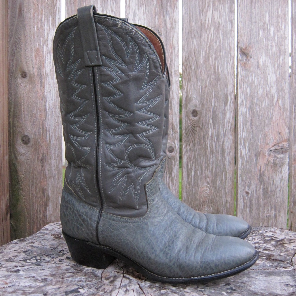 Red Wing Bullhide Cowboy Boots Mens 11B Narrow Gray Leather 9807