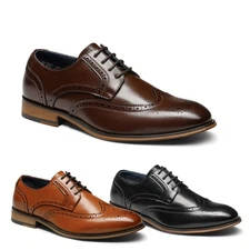 Men's Wide Dress Shoes Brogues Derby Shoes Formal Oxford Wide Fit Shoes