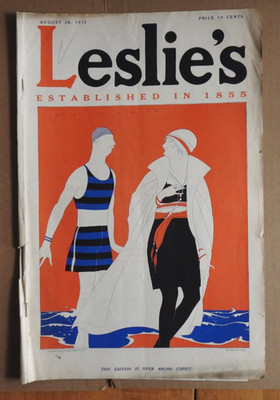 8/28/1913 Leslie's Weekly, 100 yr+ Ads & Photos, Fellows ART DECO Cover, Mexico