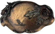 Veronese Bronze Effect Art Nouveau Tray Floral Dragonfly Decorative Collectable