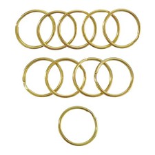 Key Rings Solid Brass Gold O Shaped Split Keychain Hardware 10 PCS