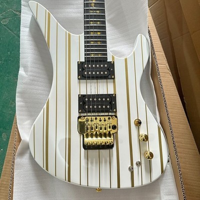 Schecter Synyster Gates Custom-S Electric Guitar - White & Gold Stripes