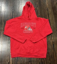 Mitchell Ness Kansas City Chiefs Hoodie Men  s Large Red Cotton