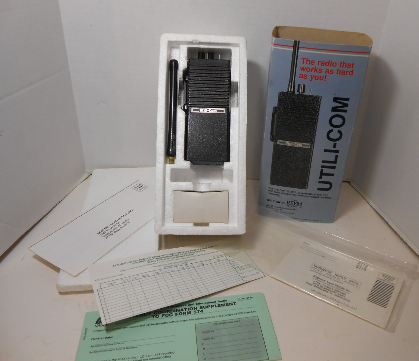 VTG 1989 RELM Utili-Com 151.625 MHz VHF Two Way Radio -Crystal Radio NIB 2 mi. 