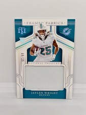 JAYLEN WRIGHT Rookie 2024 National Treasures Framed Fabrics Patch /25 Dolphins