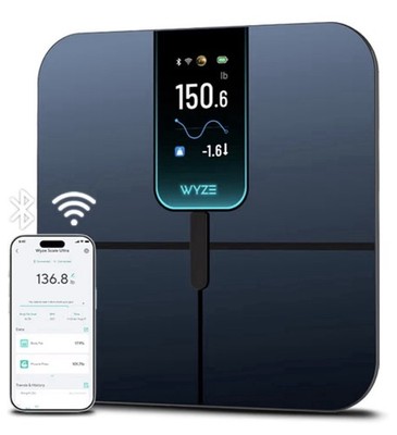 Ultra Smart Body Fat Scale WiFi Bluetooth BMI Weight Heart Rate 400lb Black