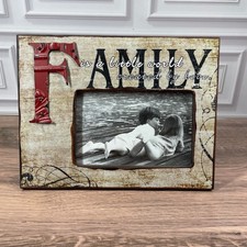 Family Picture Frame 4X6 Wood Rustic Style Sentiment Accent Farmhouse