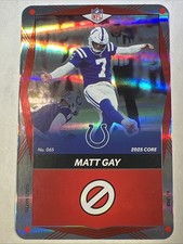 Matt Gay #065 Red Foil 2025 Uno Elite NFL Core Edition Indianapolis Colts