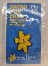 Cancer Council  DAFFODIL DAY   $5 Enamel Flower Pin  35 x 28mm   Sealed