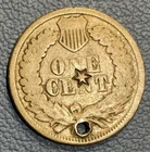 1866 Indian Head Cent With “Star" Counter-stamp - Rarer Unusual Stamp