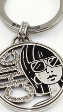 Brighton Fashionista Chic Silver Crystal Key Fob Chain