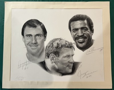Autographed Danny White, Jerry Kramer, Drew Pearson Limited Edition 16x20 Print 