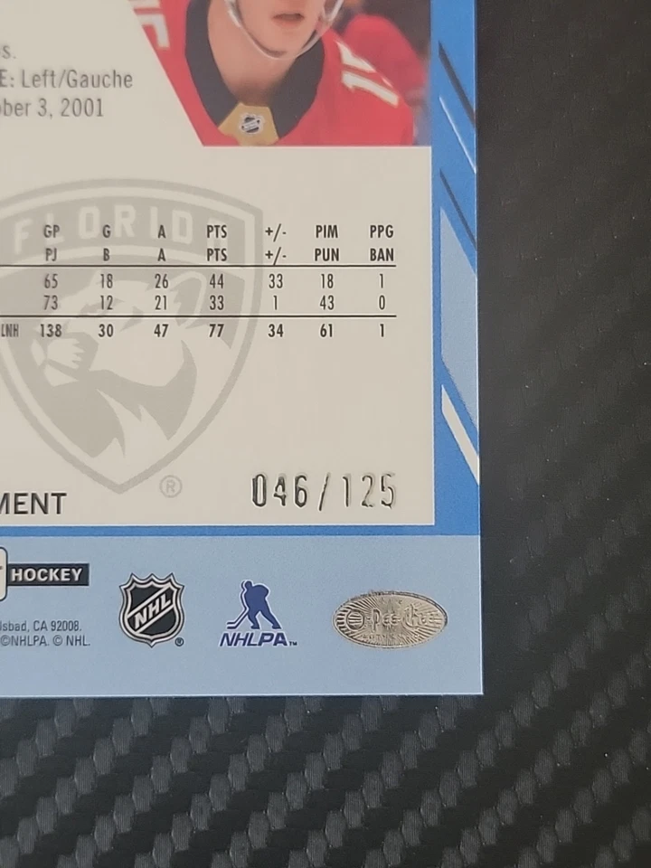 2023-24 O-Pee-Chee Platinum Blue Fragment #52 Anton Lundell /125 - Image 3 of 3