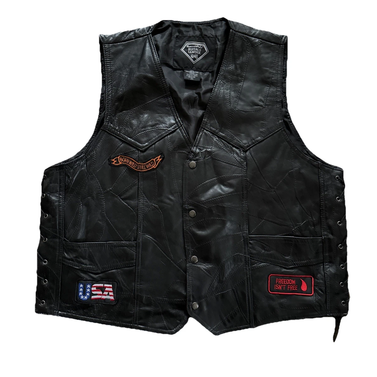 25+ Diamond Plate Leather Outer Shell Vests for Men for sale