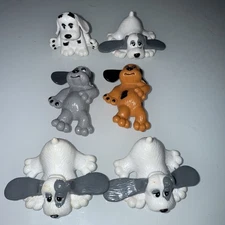 Vintage Pound Puppies Micro Mini Figures Lot Of 6 Dogs Galoob 1995