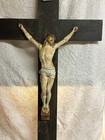 Large Antique Heavy Cast Metal Crucifix 22" Corpus / 48" Cross "Head Turned Left — photo 2