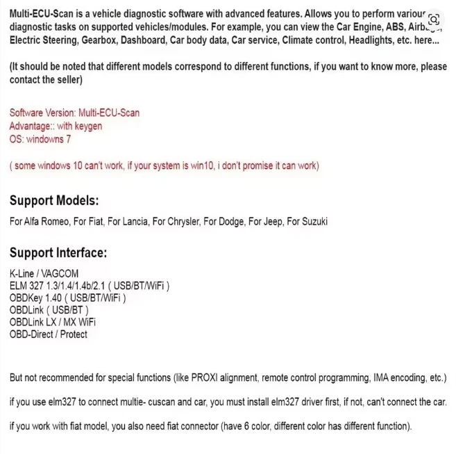 2024 Multiecuscan V4.8 Scanner Software for Fiat Chrysler Dodge Jeep - Image 2 of 4