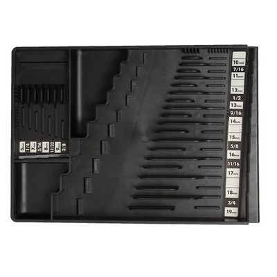 Wrench Organizer (black)   28 Slot SAE & Metric Wrench Tray for Toolboxes   F...