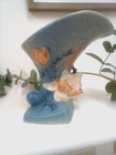 Vintage 1940-50 Roseville Smoky Green with White Magnolia 1811-6 Cornucopia Vase