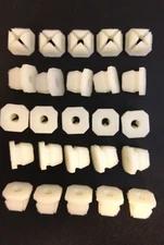 25 Chevy White Nylon Headlight Door Bezel Grill Mounting Clips Nut Screw